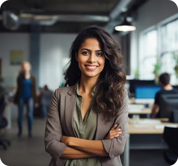 Professional member smiling in a modern Capsule Works office environment
